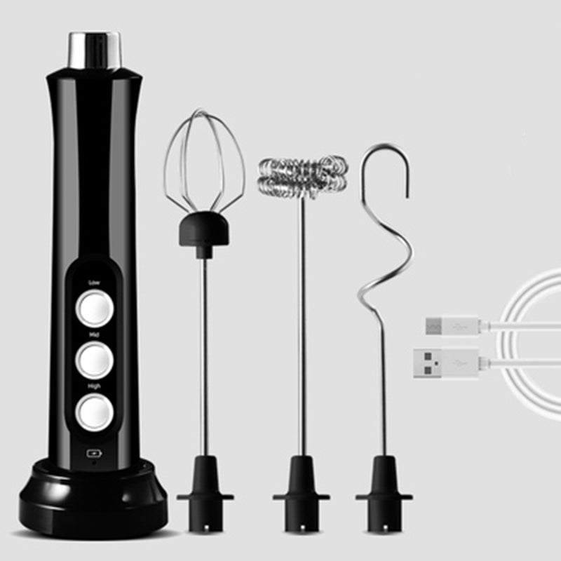 Portable Electric Milk Frother with 3 Speed Settings