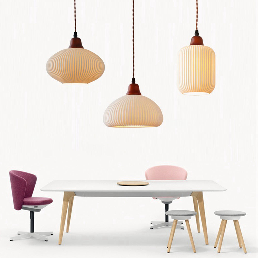 Classic White Ceramic Pendant Dining Light