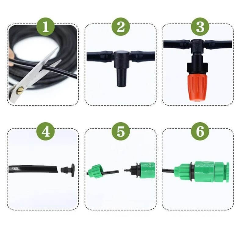 Smart Watering Sprinkler Kit with Adjustable Nozzles