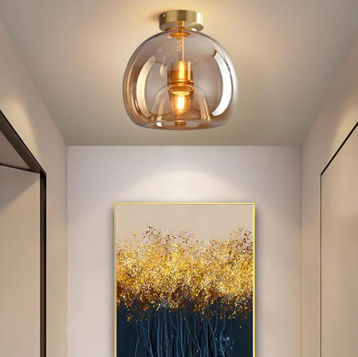 Modern Smoke Gray Glass Light Fixture