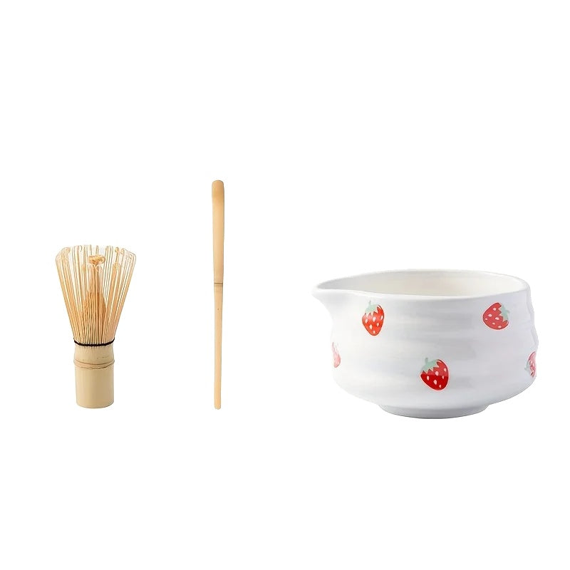Pink Ceramic Matcha Tea Bowl Set Large Premium Quality