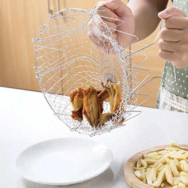 Collapsible 12-in-1 Kitchen Storage Basket Stainless Steel