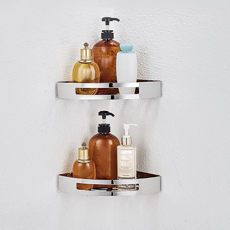 Luxury Chrome Bathroom Shelf Set Stainless Steel Corner Rack