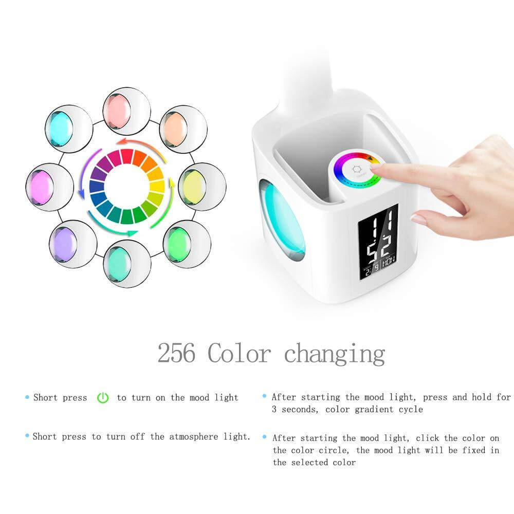 Colorful LED Kids Desk Lamp with USB Charger & Nightlight