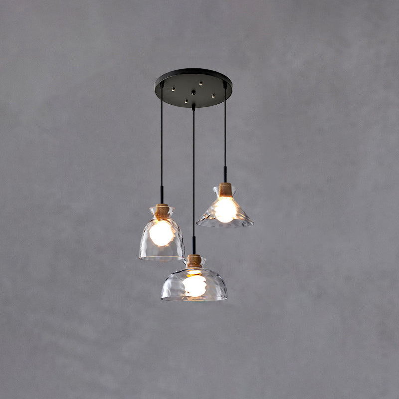 Stylish Wooden Glass Pendant Ceiling Light