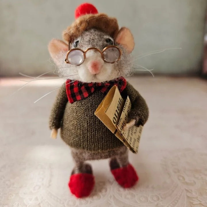 Unique Felt Mice Holiday Ornament
