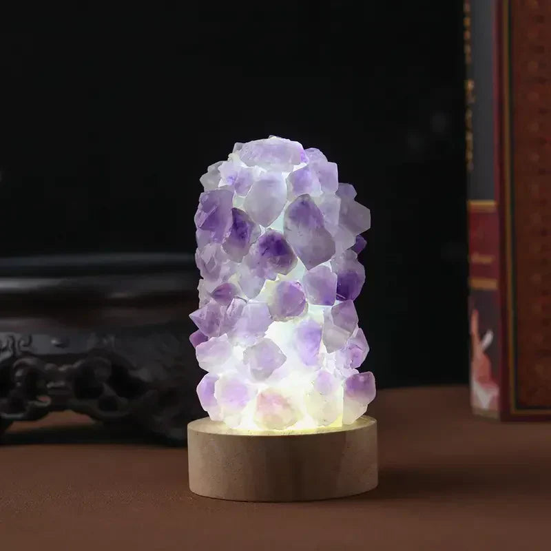 Purple Glass Table Lamp