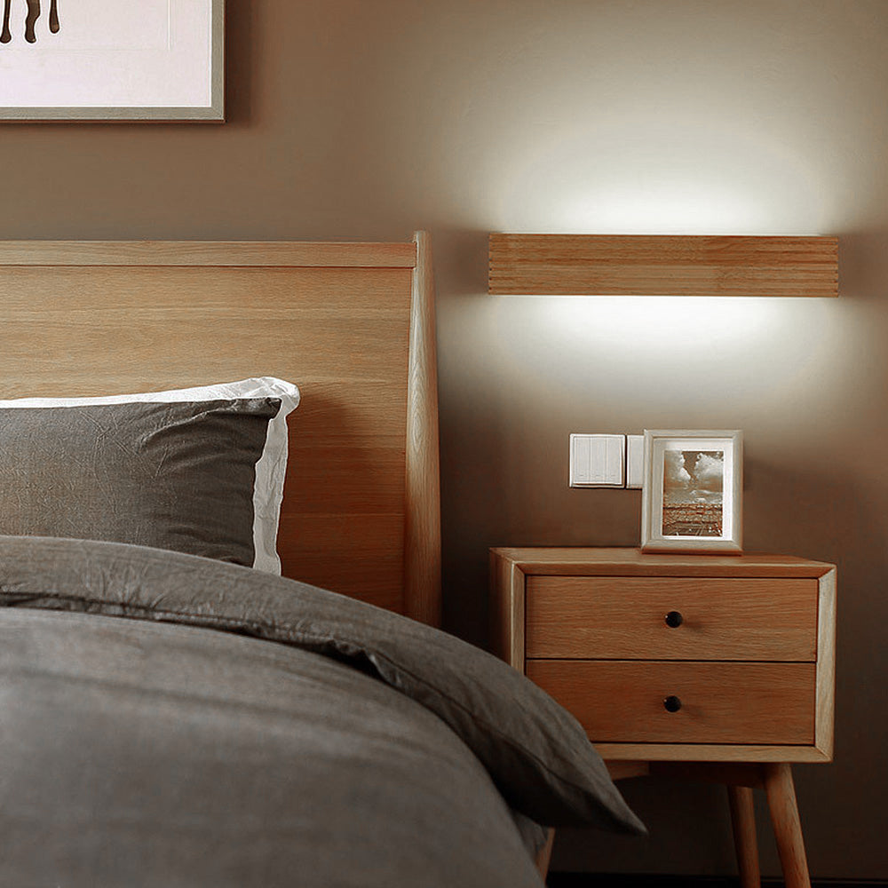 Contemporary Wood LED Sconce Light
