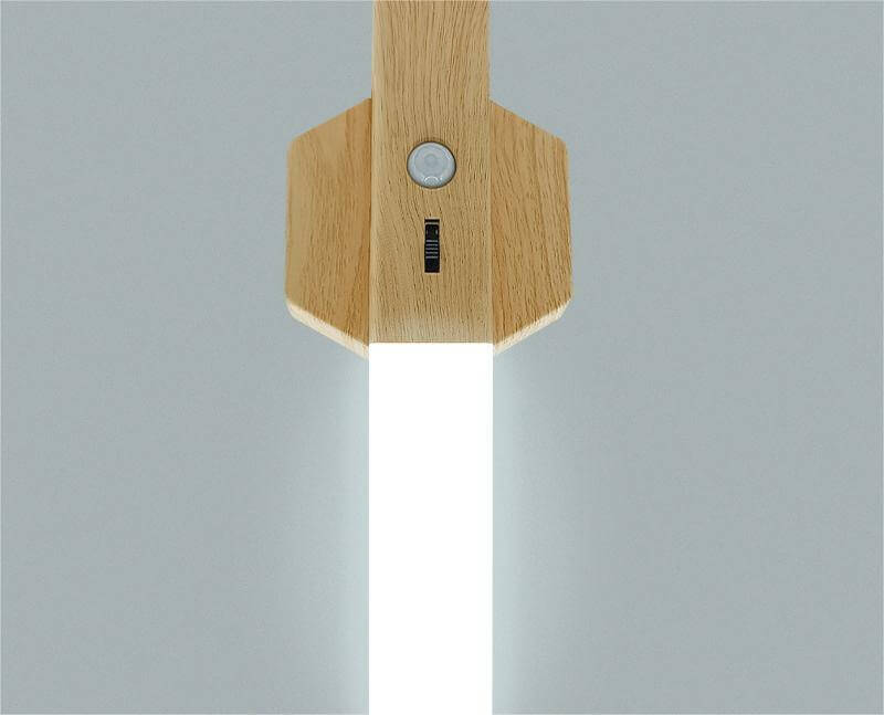 Compact Wooden LED Bedside Table Lamp
