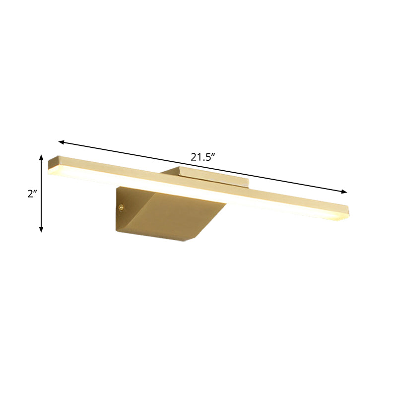 Modern Gold LED Bathroom Sconce Wall Light