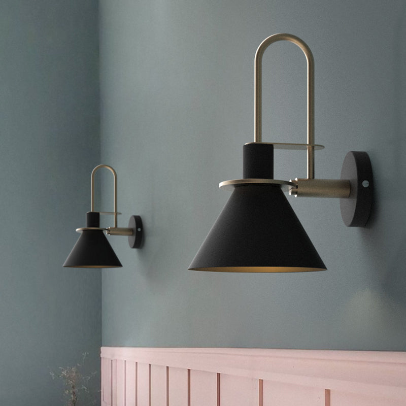 Simple Metal Cone Wall Light with Adjustable Arm