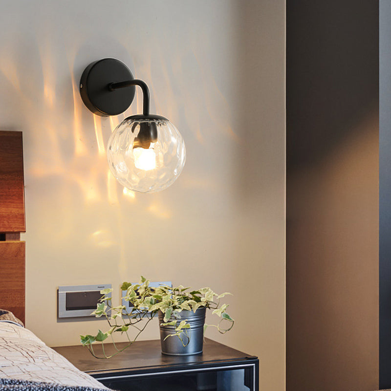 Sleek Round Glass Wall Light with Adjustable Arm