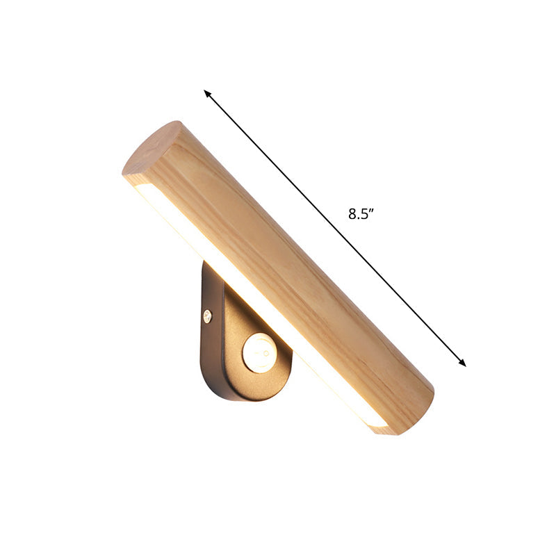 Adjustable Wooden LED Wall Lamp with Warm White Light