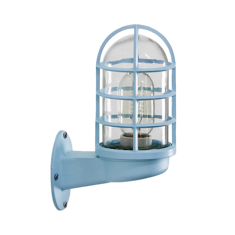 Modern Glass Wall Light with Metal Shade