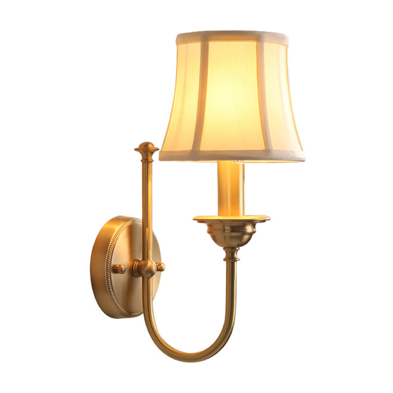Luxury Gold Wall Light with Fabric Shade