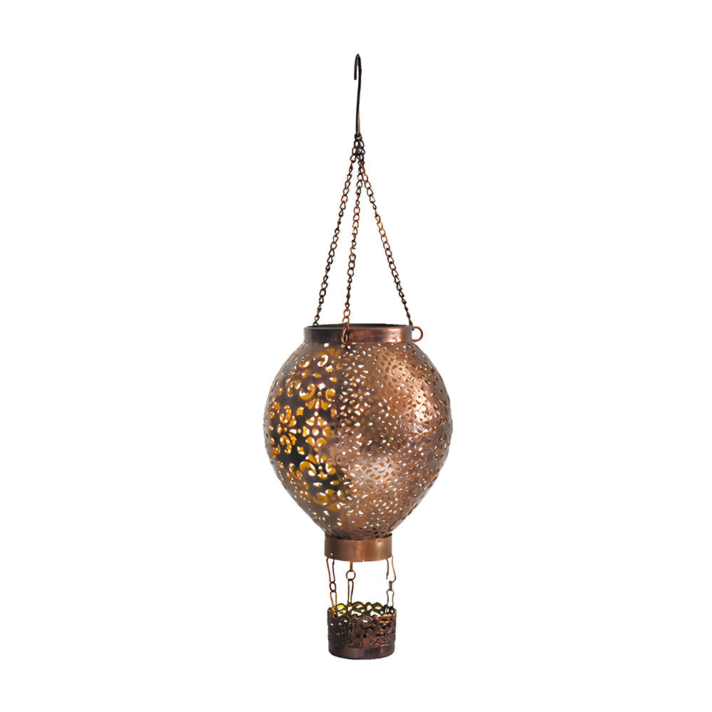 Outdoor Solar Powered Metal Lantern Hanging Garden Light