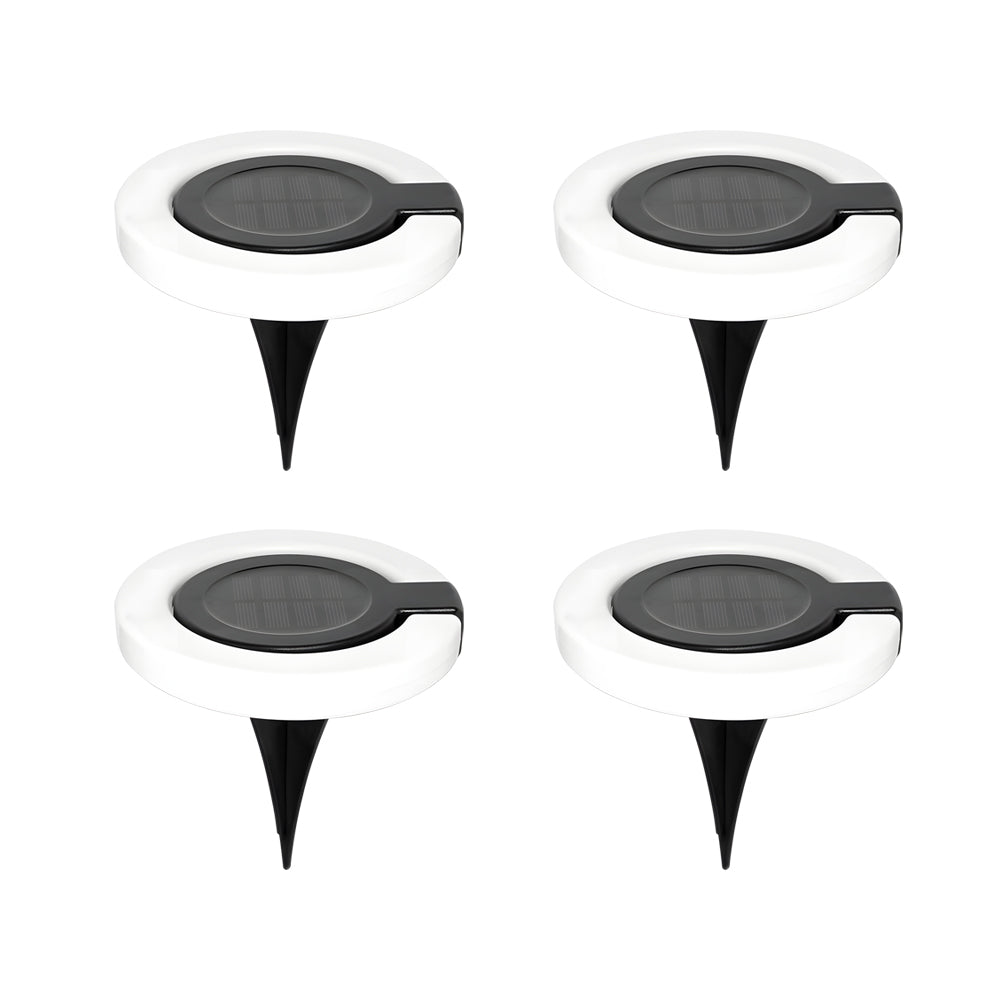 4PCS Round Folding Solar Patio Lamp Set - Contemporary Outdoor Lights