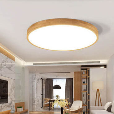Sleek Wood LED Ceiling Light 24 Adjustable Warm White