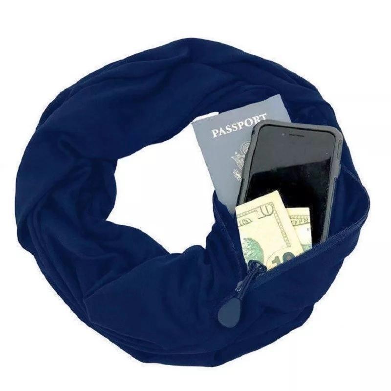 Cozy Neck Scarf with Secret Pocket for Cold Weather
