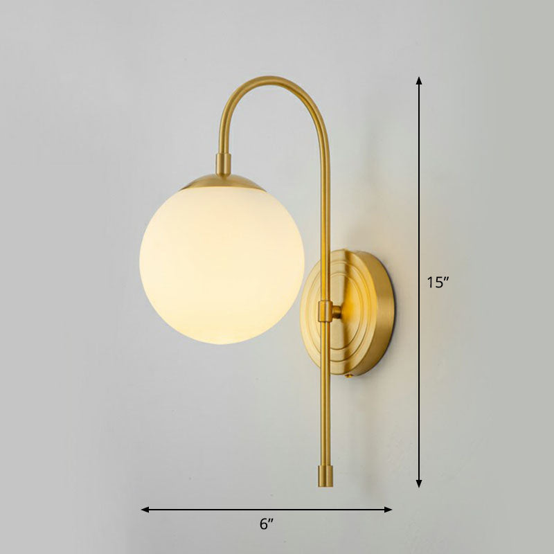 Simple Metal Wall Lamp with Glass Shade