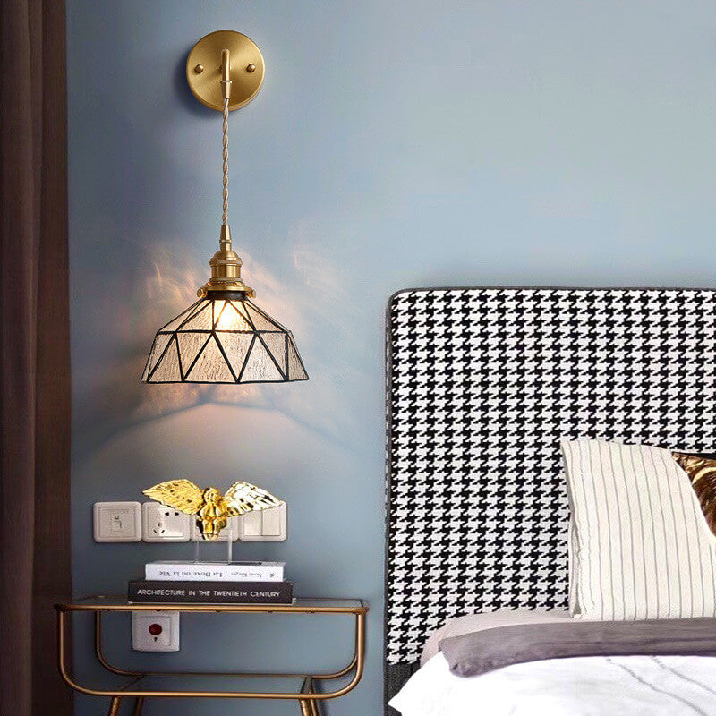 Calming Blue Glass Wall Light with Ripple Effect