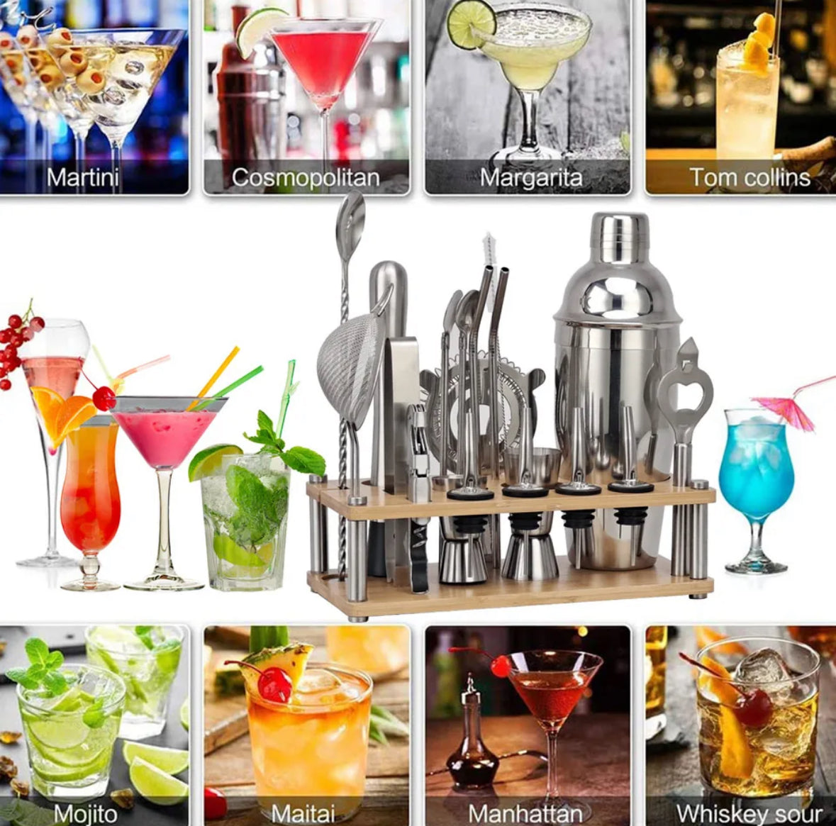 Premium 23-Piece Home Bar Cocktail Set