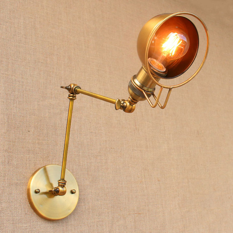 Rustic Metal Wall Light with Adjustable Arm