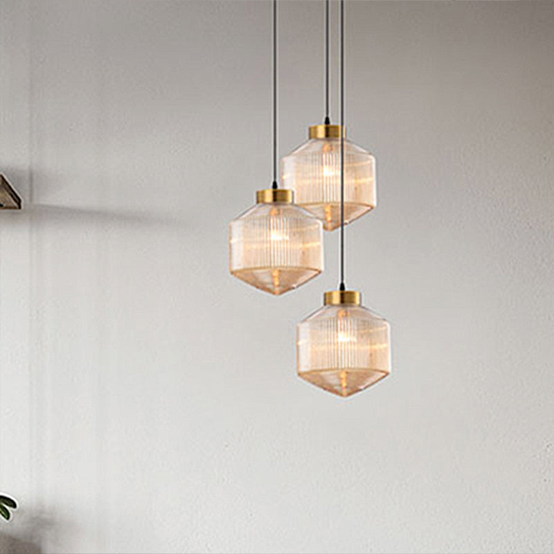 Luxury Glass Drum Pendant Light Fixture