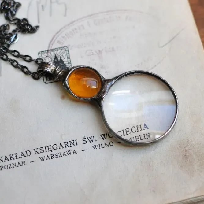 Unique Magnifying Glass Pendant Necklace