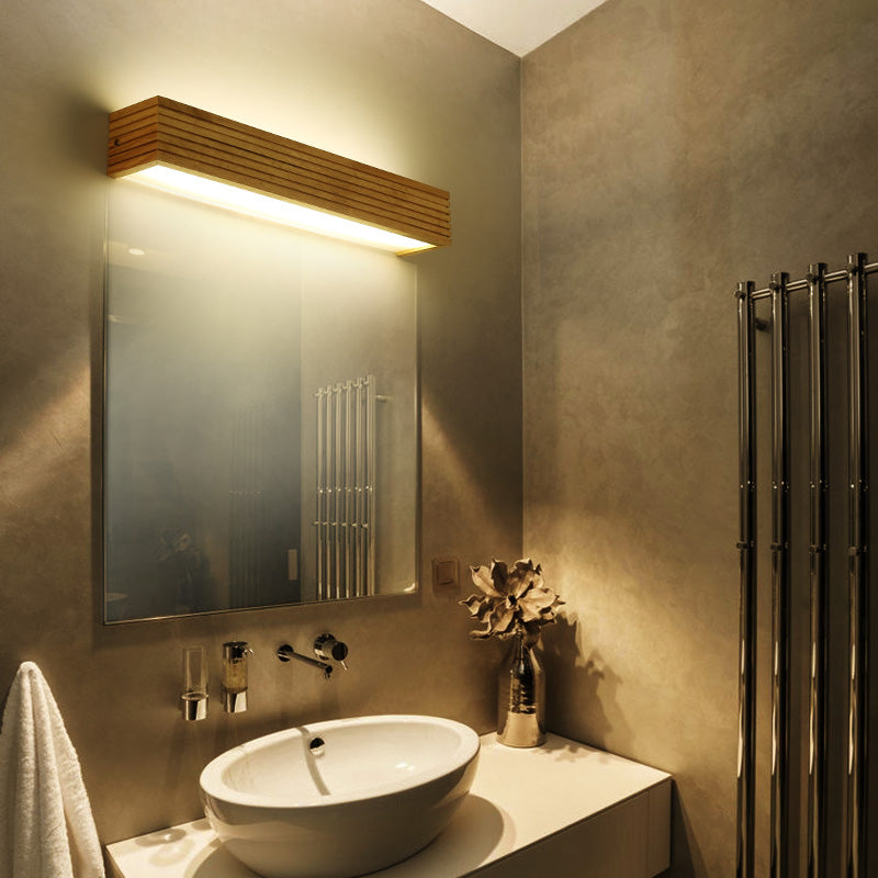 Simple Wooden Bedroom LED Wall Lamp