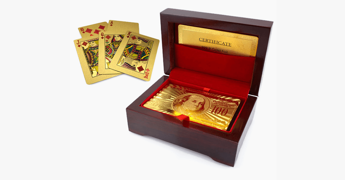 Luxury Gold Playing Cards with Storage Box