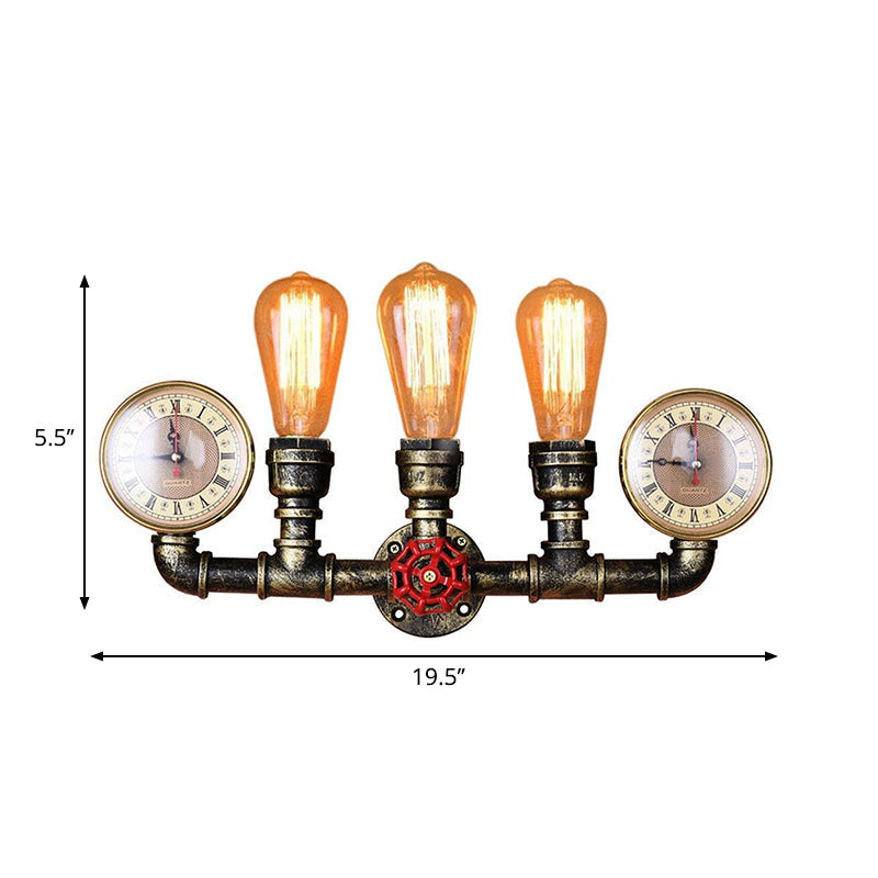 Vintage Metal 3 Head Wall Lamp with Industrial Design