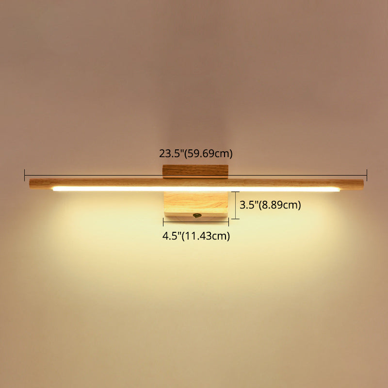 Modern Wooden LED Bathroom Wall Light Fixture