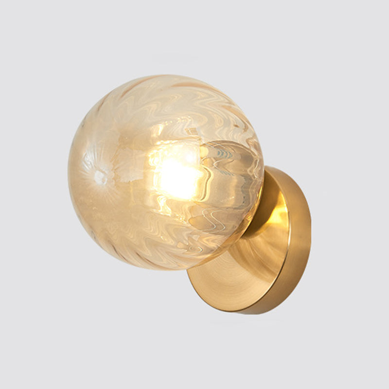 Elegant Simple Metal Wall Lamp with Glass Shade