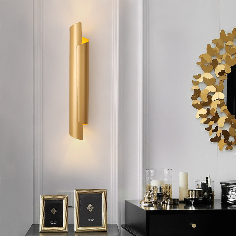 Elegant Gold Metal 2 Light Wall Sconce Lamp