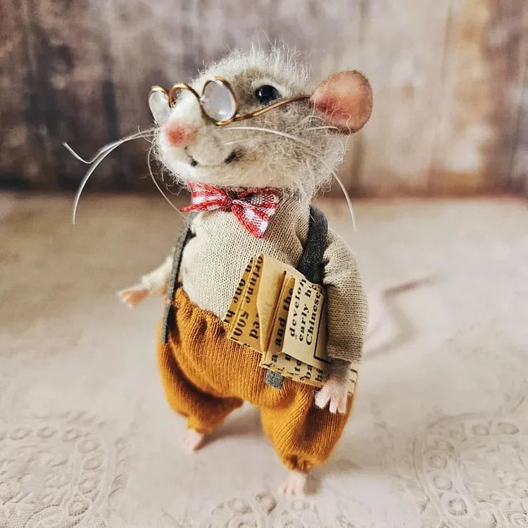 Felt Christmas Mouse Ornament Handmade Wool Decoration
