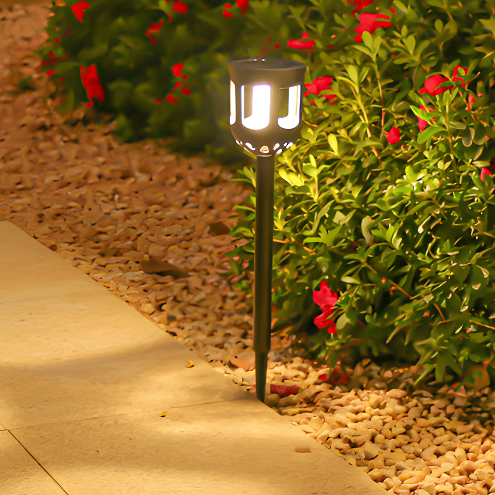 4-Pack Wireless Black Outdoor Solar Powered Lamp Set