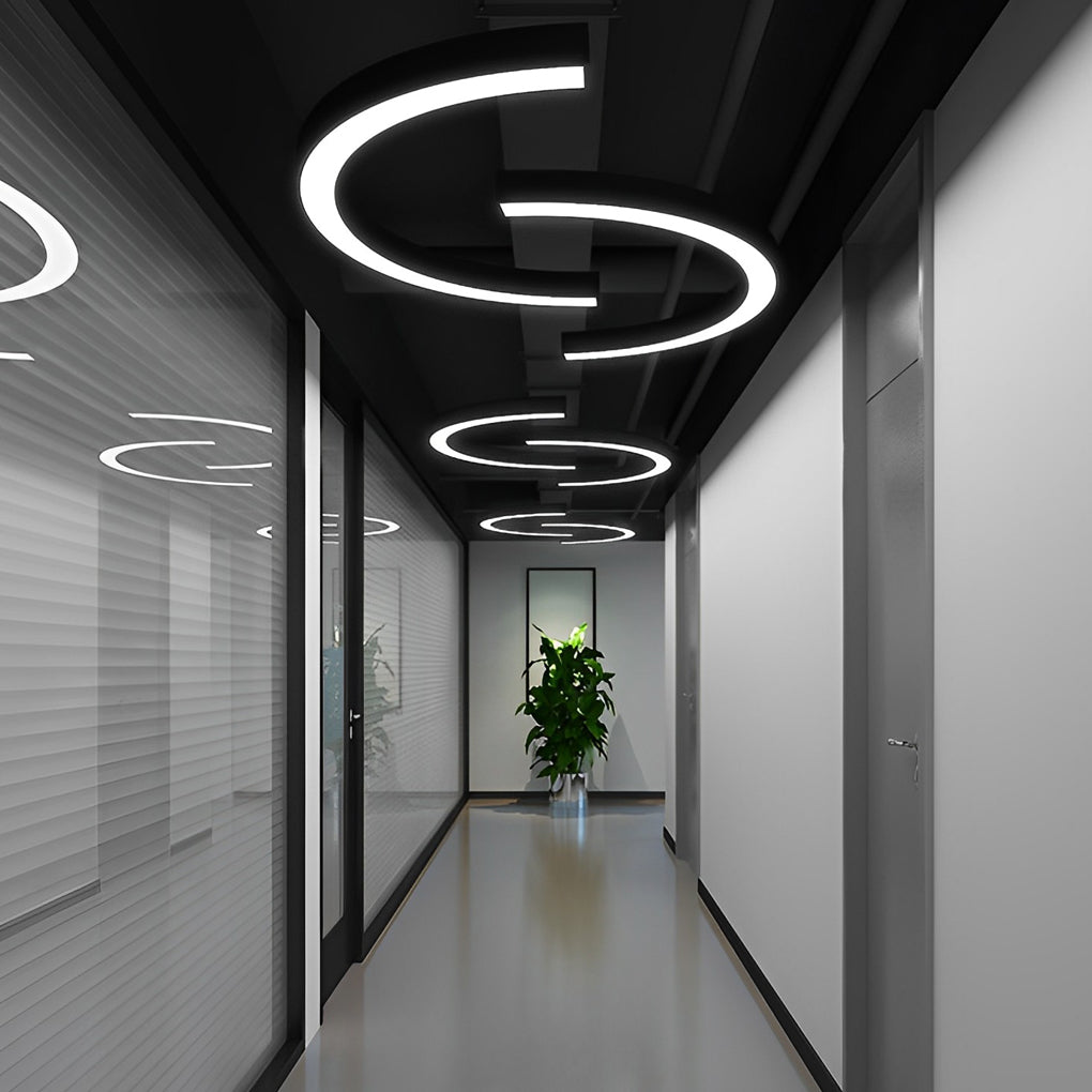 Modern Half Round LED Pendant Office Light