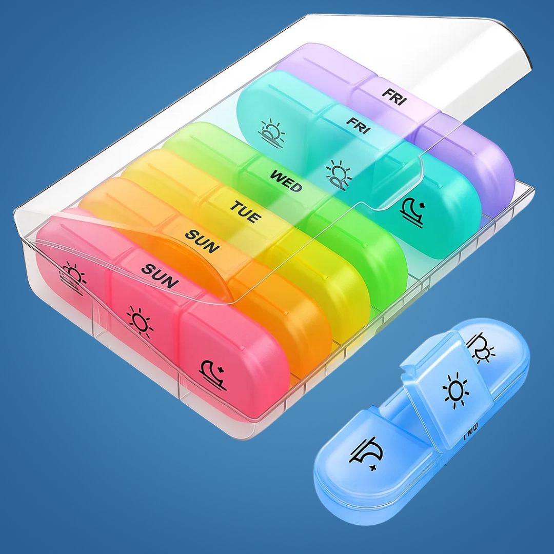 Daily Pill Box Organizer - Easy Open 7 Day Planner