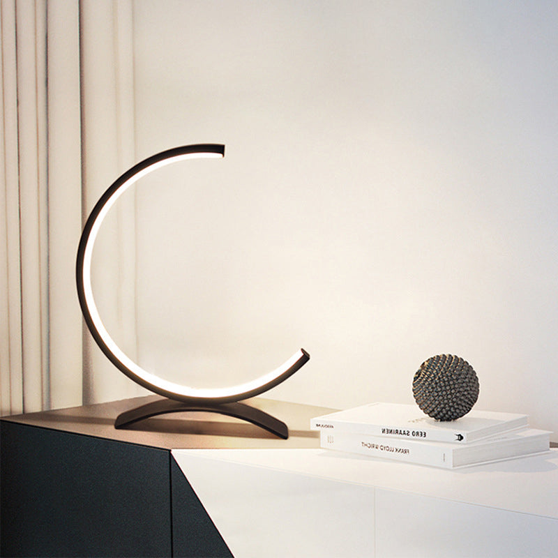 Contemporary Round LED Side Table Lamp