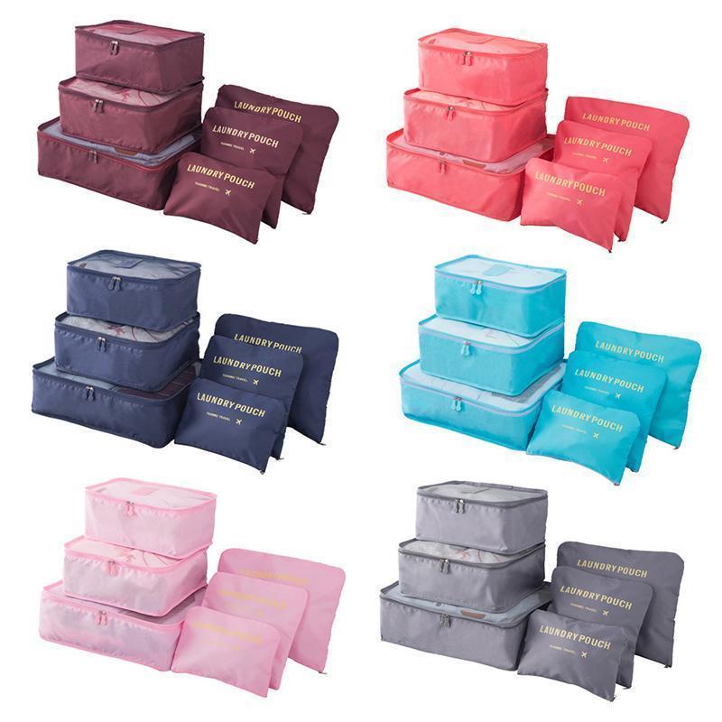 Compact Travel Bag Packing Organizers 6 Pack