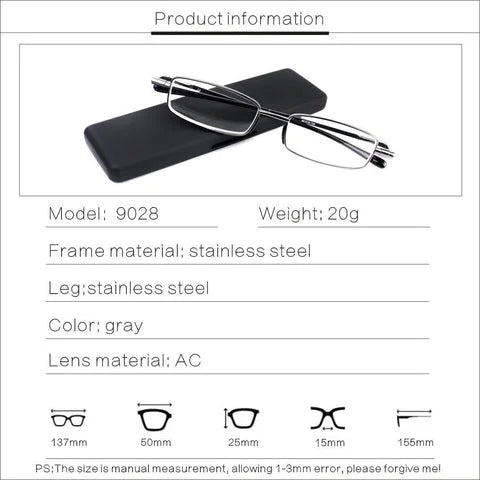 Portable Unisex Travel Reading Glasses