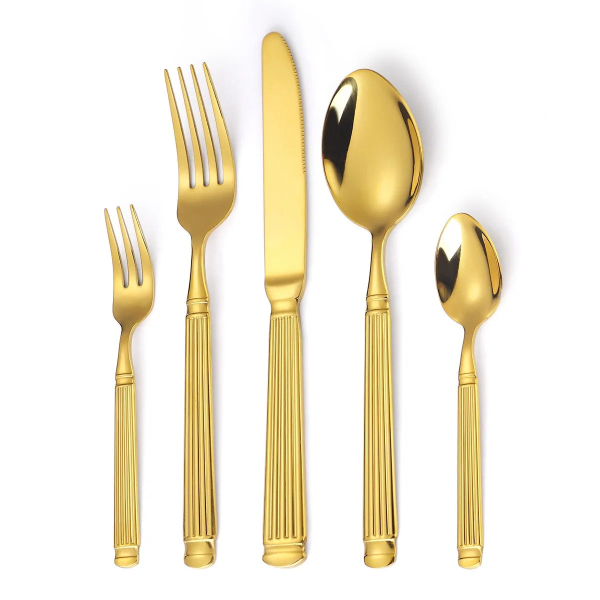Luxury Gold Tone Stainless Steel Dining Cutlery Set