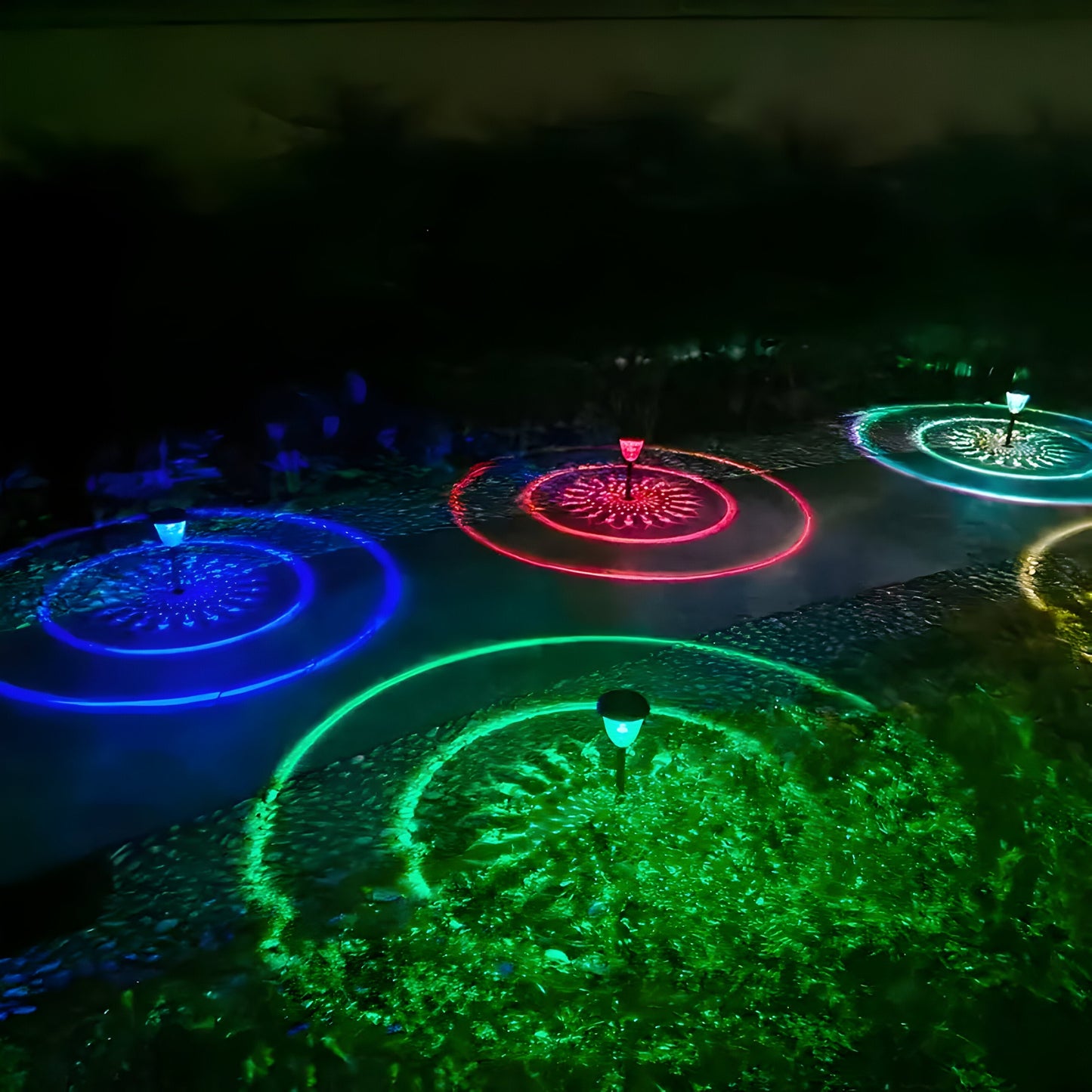 Bright Solar Powered Garden Lamp Set