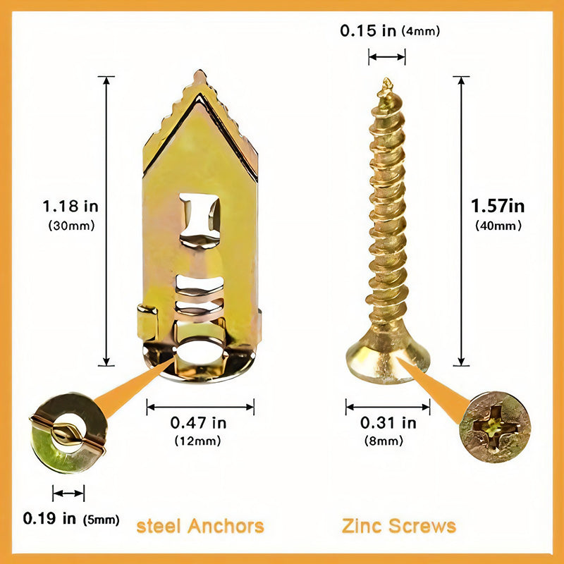 Strong Drywall Anchor Kit with Heavy Duty Zinc Screws