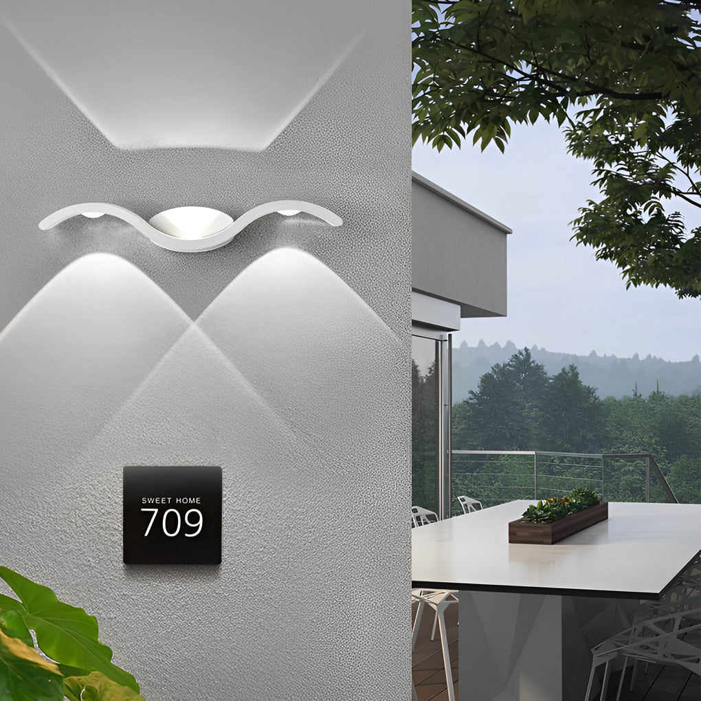 Modern Coastal Wave LED Wall Light Fixture