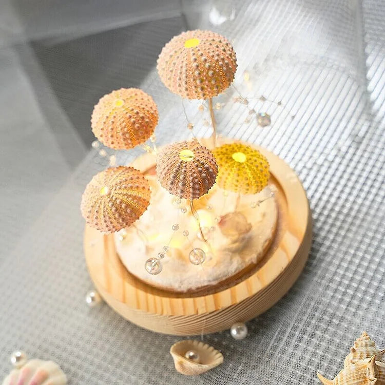 Rustic Coastal Shell Table Lamp