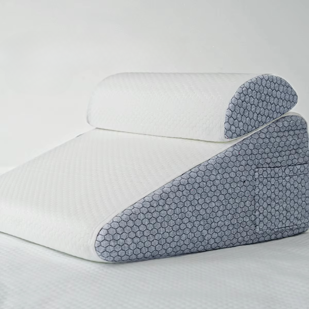 Contour Support Memory Foam Bed Wedge Pillow with Soft Covers