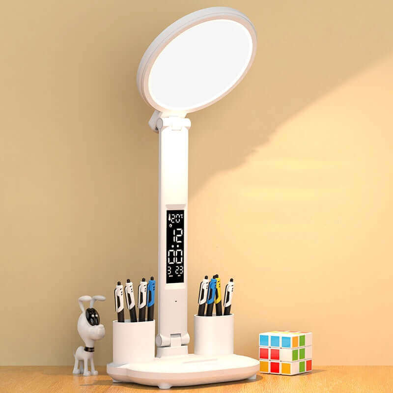 Compact LED Desk Lamp with USB Port and Dimmer