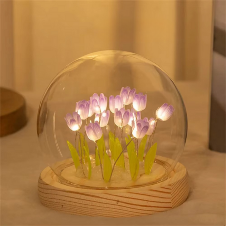 Colorful LED Tulip Bedside Table Lamp